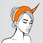 headband with bright orange horns image